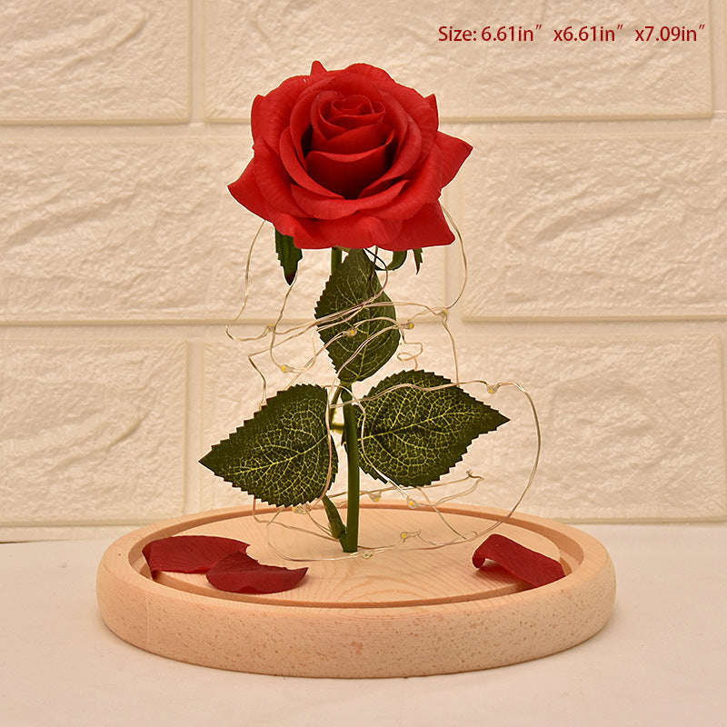 Glass Cover Rose LED Supper Light Valentine Day Naash