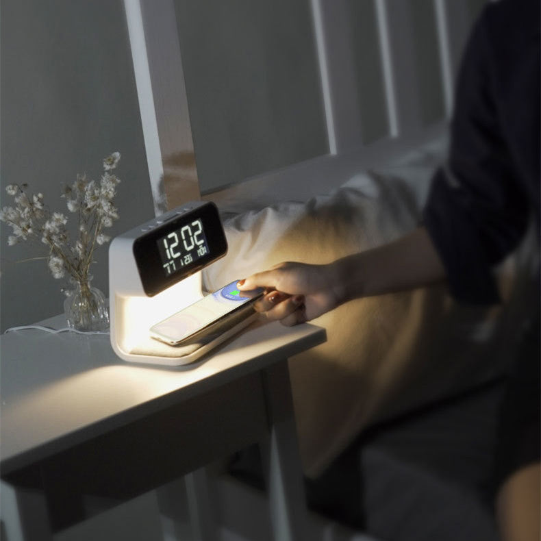 3-in-1 Wireless Charging LCD Screen Alarm Clock and Lamp Naash