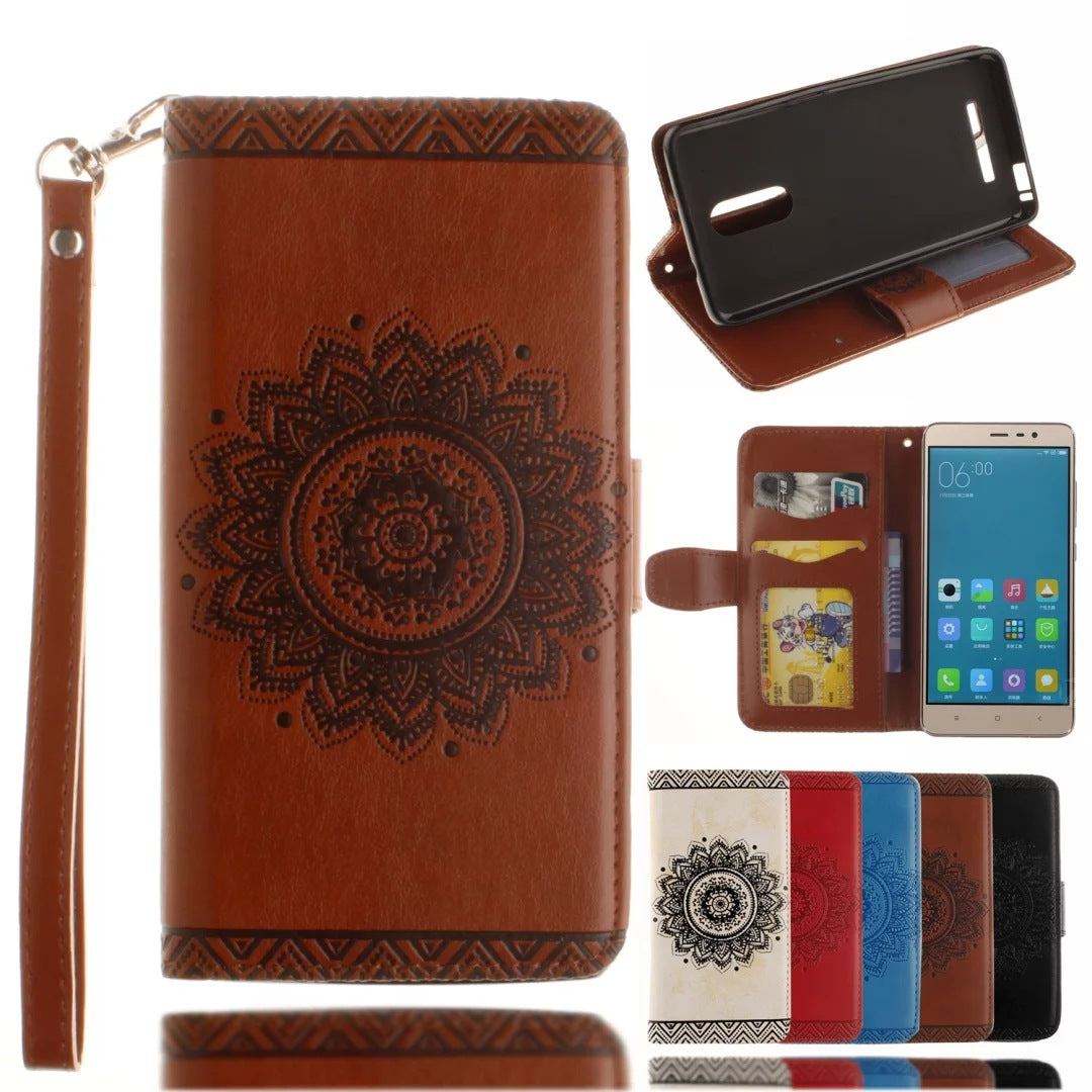 Elegance Mandala Series: Luxury Embossed Leather Case for Sony Xperia Naash