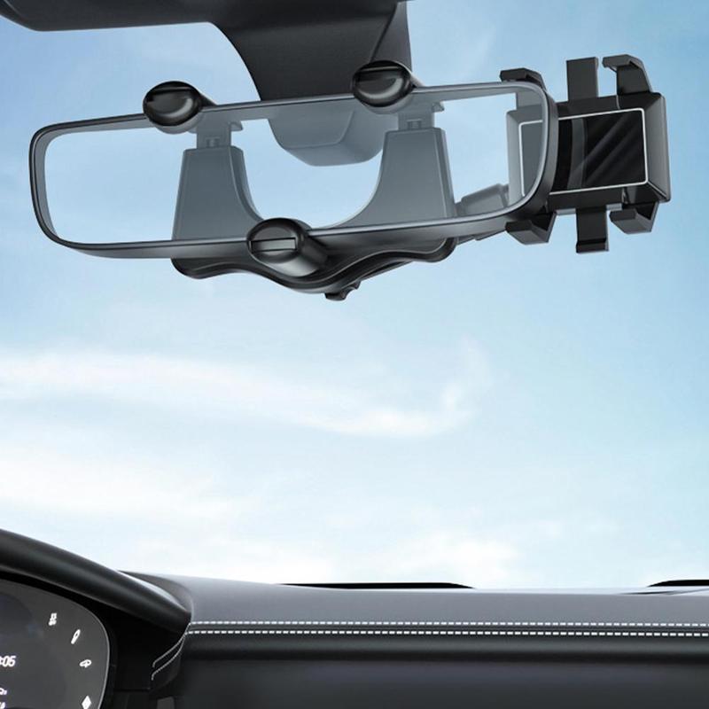 FlexiGrip 360: Universal Rear-view Mirror Phone Mount - Easy-Adjust, Secure-Hold Car Navigator Naash