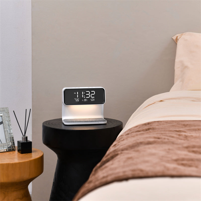 3-in-1 Wireless Charging LCD Screen Alarm Clock and Lamp Naash