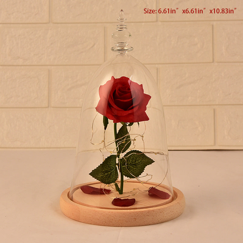 Glass Cover Rose LED Supper Light Valentine Day Naash