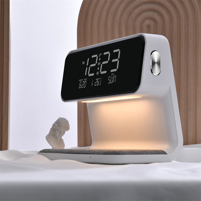 3-in-1 Wireless Charging LCD Screen Alarm Clock and Lamp Naash