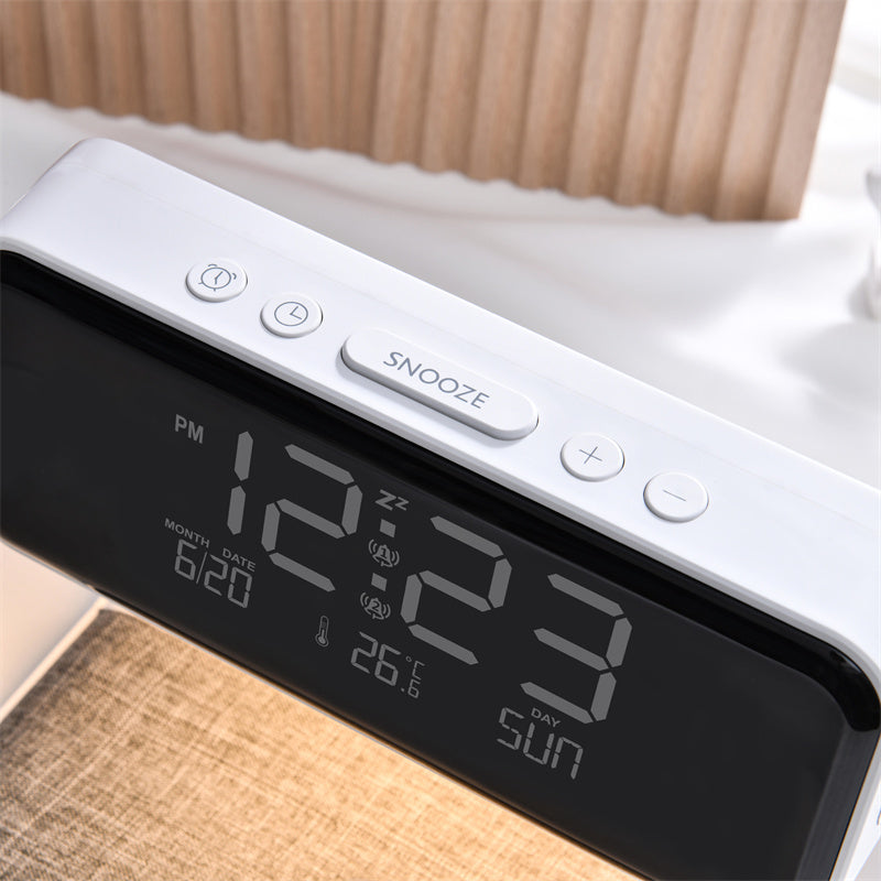 3-in-1 Wireless Charging LCD Screen Alarm Clock and Lamp Naash