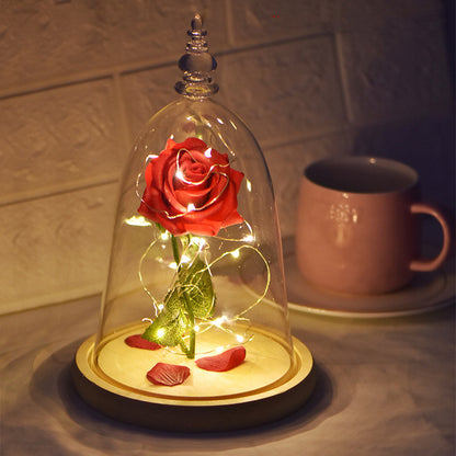 Glass Cover Rose LED Supper Light Valentine Day Naash