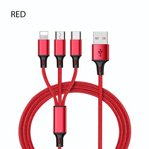 3 In 1 USB Cable For 'IPhone XS Max XR X 8 7 Charging Charger Micro USB Cable For Android USB TypeC Mobile Phone Cables Naash