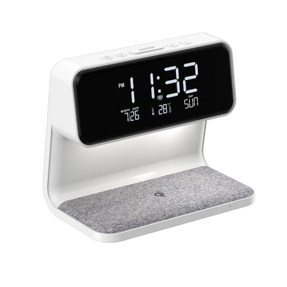 3-in-1 Wireless Charging LCD Screen Alarm Clock and Lamp Naash