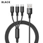 3 In 1 USB Cable For 'IPhone XS Max XR X 8 7 Charging Charger Micro USB Cable For Android USB TypeC Mobile Phone Cables Naash