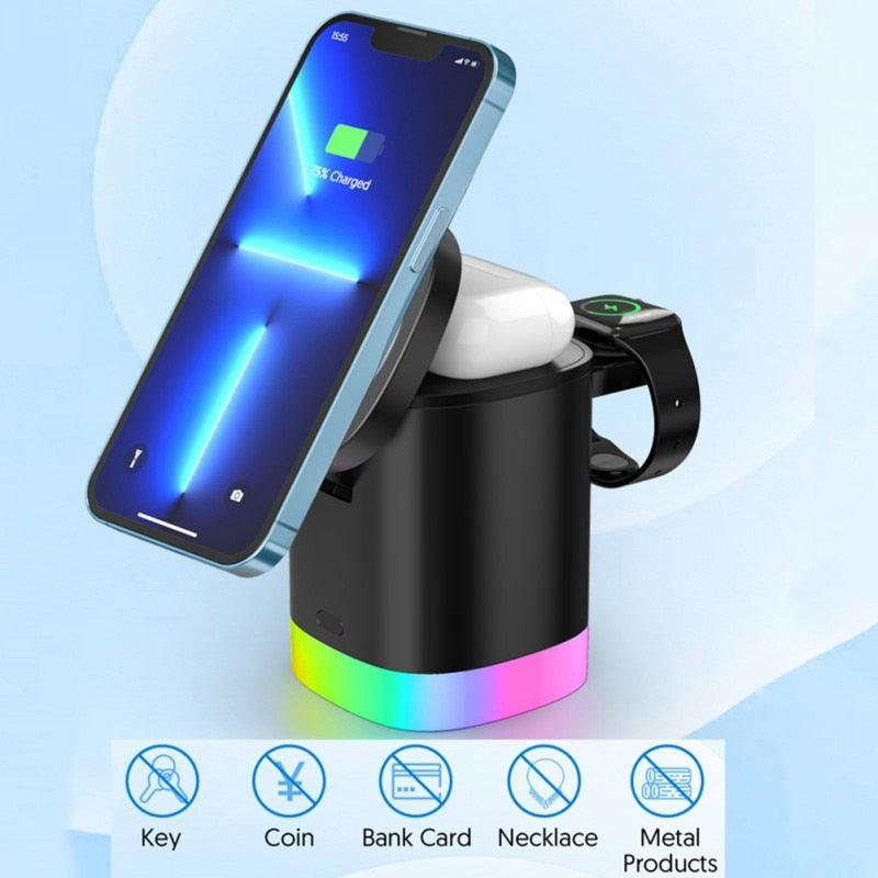 Revolutionize Your Charging Experience with the 3-in-1 Magnetic Wireless Fast Charger! Naash