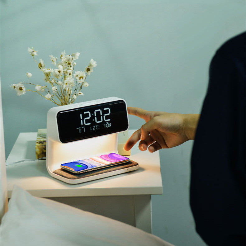 3-in-1 Wireless Charging LCD Screen Alarm Clock and Lamp Naash